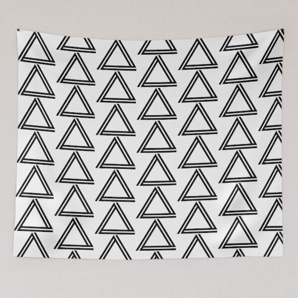 Item preview, Abstract Black Geometric Triangle Line Art on White designed and sold by TM Selvam.
