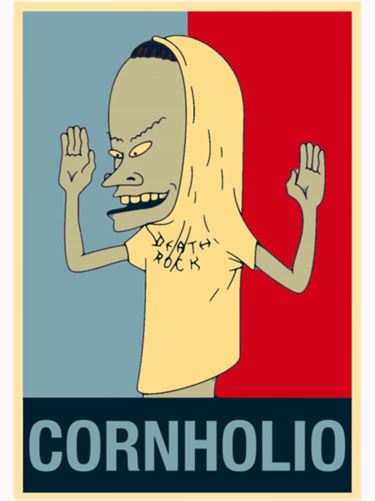 "Cornholio death rock vintage" Sticker by ElmoYomaa Redbubble