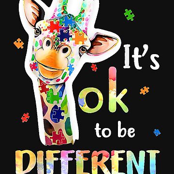 Giraffe Autism Awareness Acceptance Women Kid Its Ok To Be