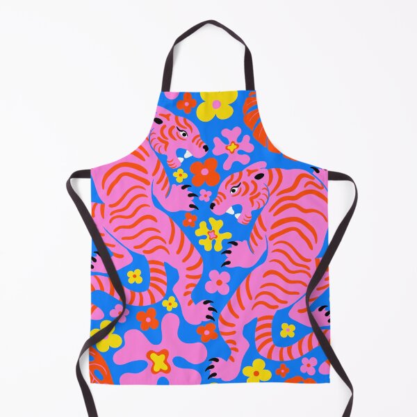 Item preview, Tigers + Flowers - Bright Colorful Pop Art Colors designed and sold by Carrie Cantwell Art.