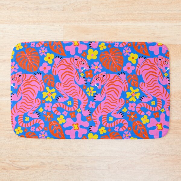 Item preview, Tigers + Flowers - Bright Colorful Pop Art Colors designed and sold by Carrie Cantwell Art.