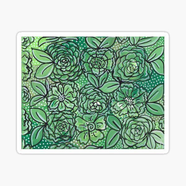 Floral Green Sticker