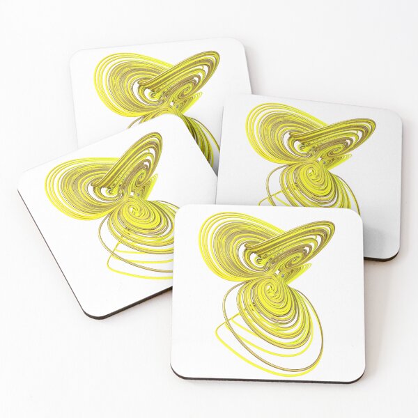 Item preview, 3D Four Wing Chaotic Attractor , [the butterfly effect], (Yellow - gold) designed and sold by thinkeccel.