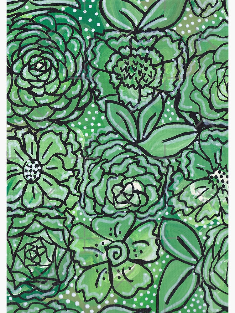 Thumbnail 3 of 3, Journal, Floral Green designed and sold by ThespisMedia.