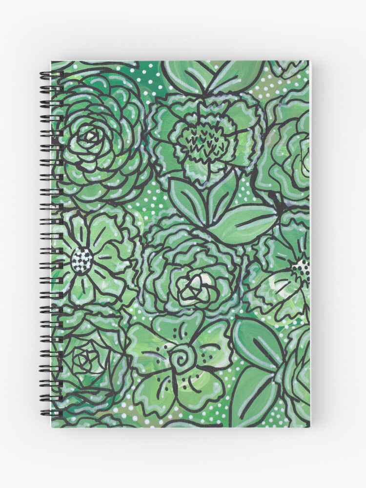 Thumbnail 1 of 3, Journal, Floral Green designed and sold by ThespisMedia.
