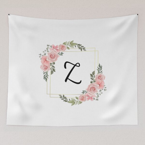Item preview, Monogram Letter Z | Pink Floral Design with Gold Edges designed and sold by JustSeasons.