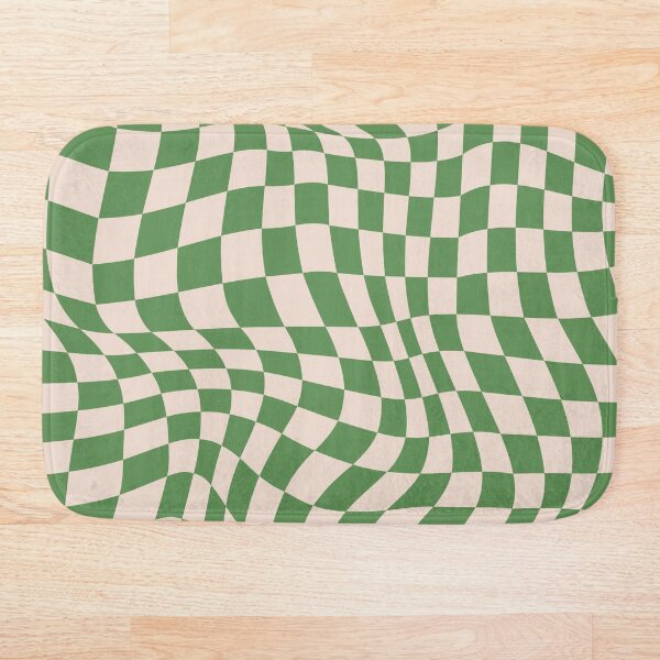 Item preview, Kelly Green Op Art Wavy Grid Checkerboard designed and sold by sarahmutter.