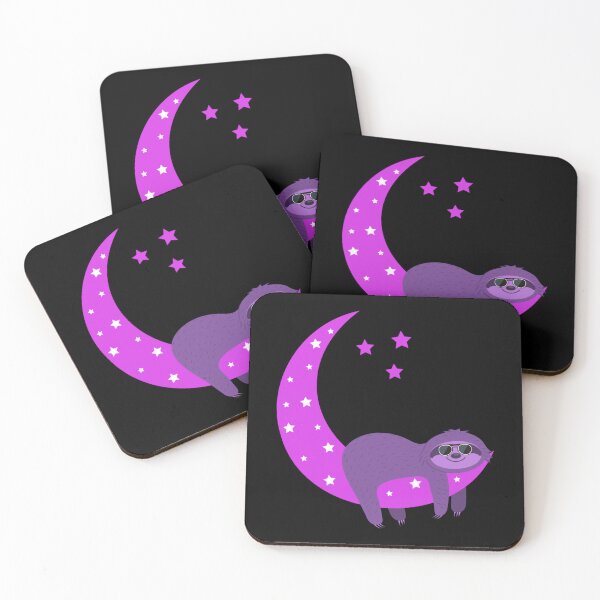 Item preview, Baby sloth on the moon: Black and pink color designed and sold by The Love Quill.