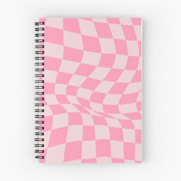 Aperçu de l'œuvre Damier quadrillé ondulé Op Art rose bébé créée et vendue par sarahmutter.