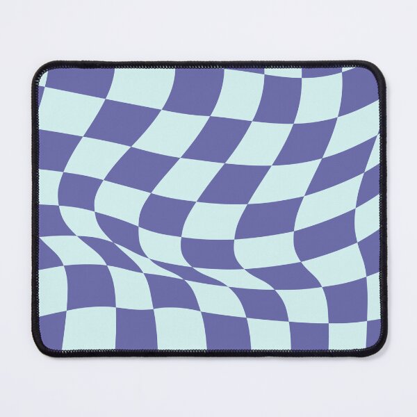 Item preview, Dark Periwinkle Blue Op Art Wavy Grid Checkerboard designed and sold by sarahmutter.
