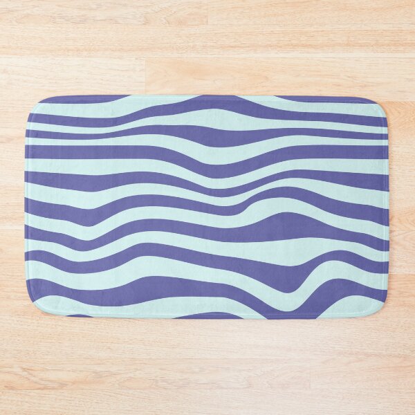 Item preview, Dark Periwinkle Blue Op Art Wavy Stripes  designed and sold by sarahmutter.