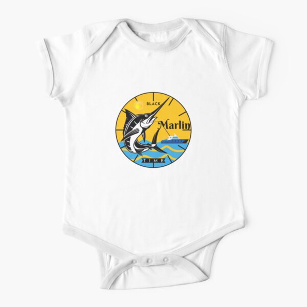 Black Marlin Short Sleeve Baby One-Piece for Sale