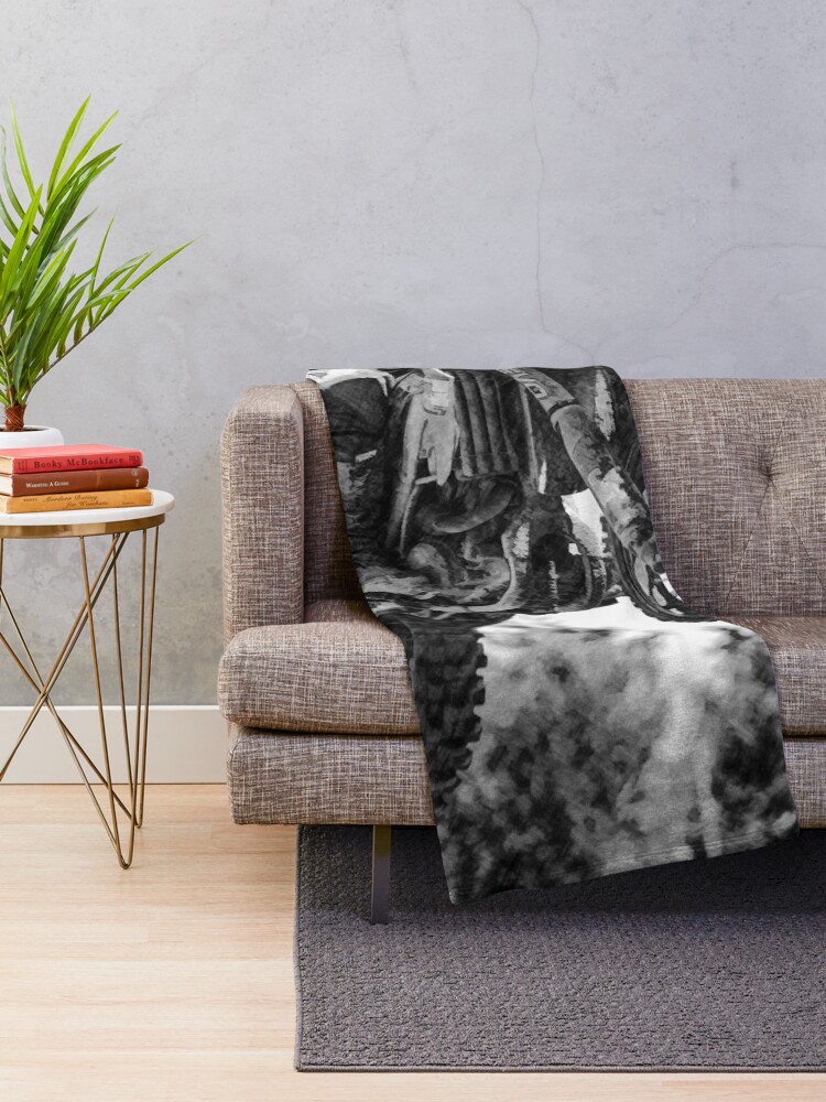 Thumbnail 2 of 6, Throw Blanket, Got Some Air! - Motocross Racer designed and sold by NaturePrints.