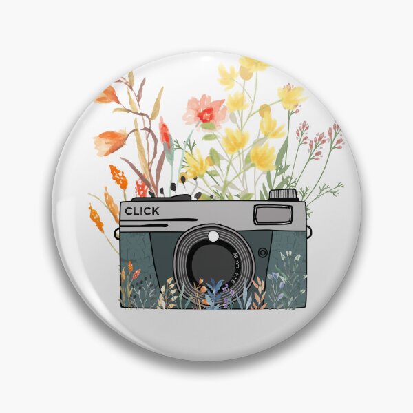 Item preview, Vintage Camera with Wildflowers designed and sold by HappyLifeCreate.