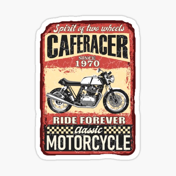 Aged Distressed Vintage Edition Yr 1979 Retro Cafe Racer Motorcycle car sticker 