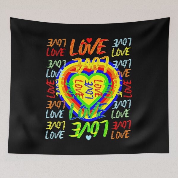 Item preview, Rainbow Heart Love LGBT Pride Word Art designed and sold by artfulnotebook.