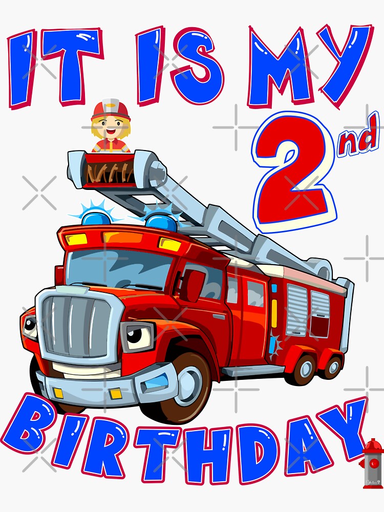 "Firefighter Kids 2nd Birthday boygirl cute and funny jubilee Tshirt