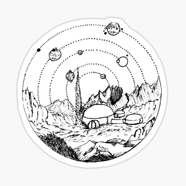 Circle Solar System  Sticker
