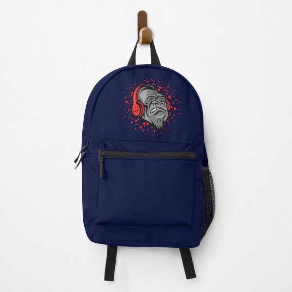 Item preview, Gorilla With Red Headphones For Bold Music Lovers And Animal Lovers designed and sold by Funwithmusic.