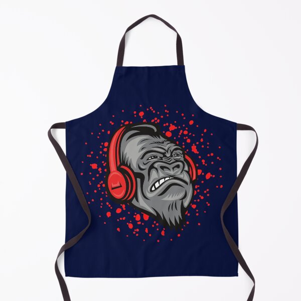 Item preview, Gorilla With Red Headphones For Bold Music Lovers And Animal Lovers designed and sold by Funwithmusic.