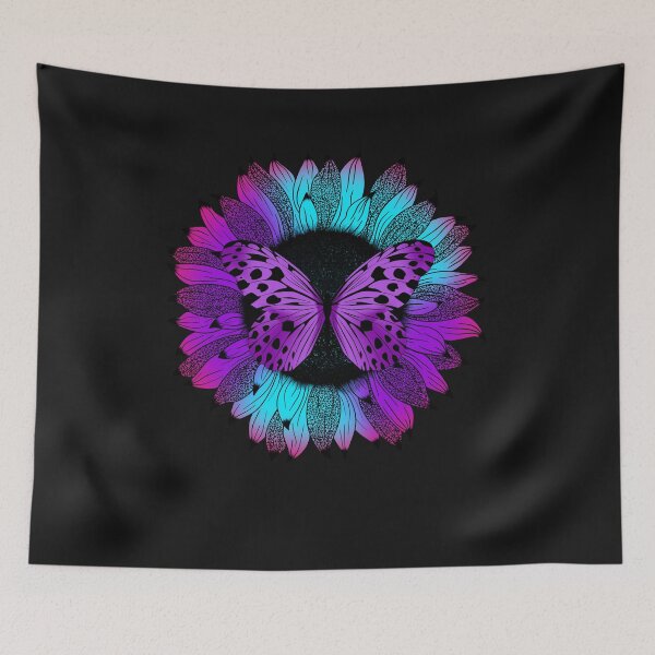Item preview, Colorful Sunflower with Butterfly designed and sold by HappyLifeCreate.