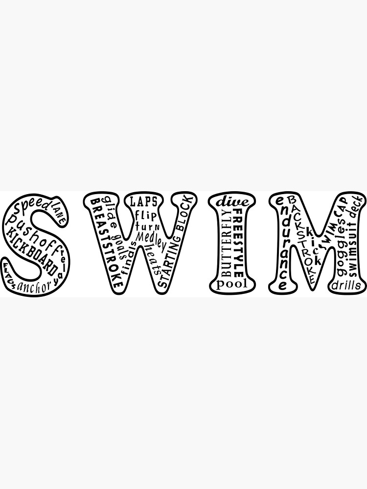 "Swim Inspiration With Words" Poster for Sale by RhondaCav Redbubble