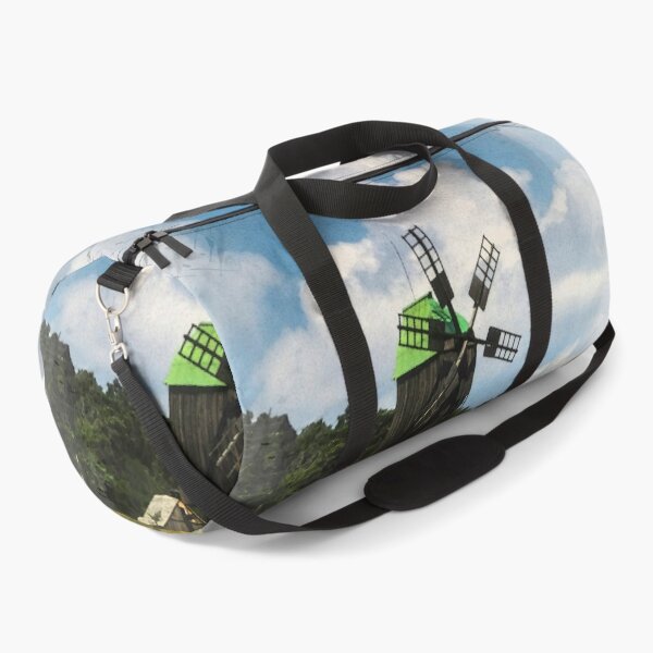 Item preview, Watercolor Ukraine Ancient Wooden Windmill & Tin Roofs on Meadow designed and sold by r-silver.