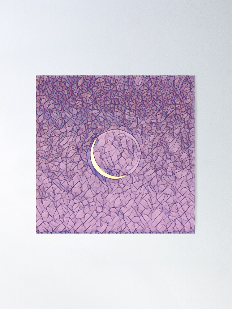 Funky Purple Moon Dreamer, Moon Art of a Crescent Moon Design