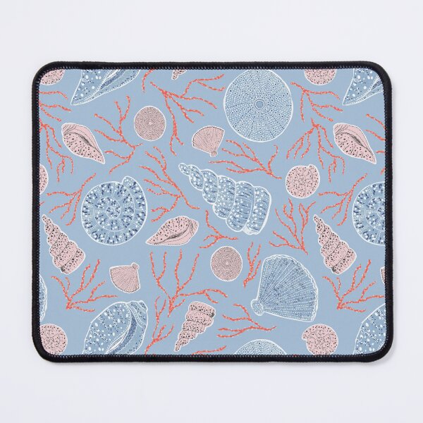Item preview, Coral Undersea Shells Blue designed and sold by sarahmutter.