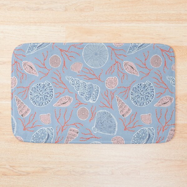Item preview, Coral Undersea Shells Blue designed and sold by sarahmutter.
