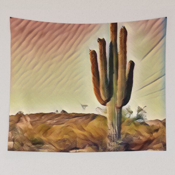 Item preview, Painted Saguaro Cactus Sunset designed and sold by HappyLifeCreate.