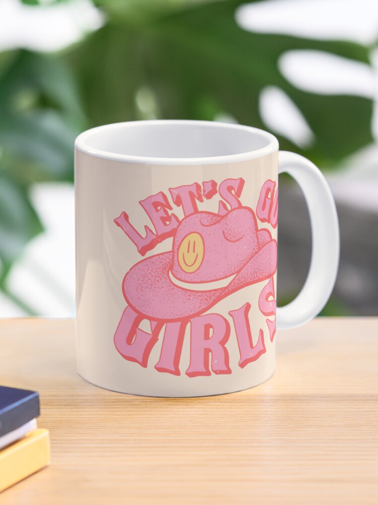 Let&#39;s Go Girls, Pink Cowboy Cowgirl Rodeo Hat Preppy Aesthetic  Bachelorette Party, HOWDY Y&amp;amp;#39;ALL, White Background Coffee  Mug for Sale by PEARROT