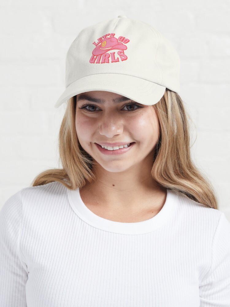 Let#39;S Go Girls Pink Cowboy Cowgirl Rodeo Hat Preppy Aesthetic  Bachelorette Party Howdy Yamp;Amp;#39;All White Background Sticker Vinyl  Waterproof