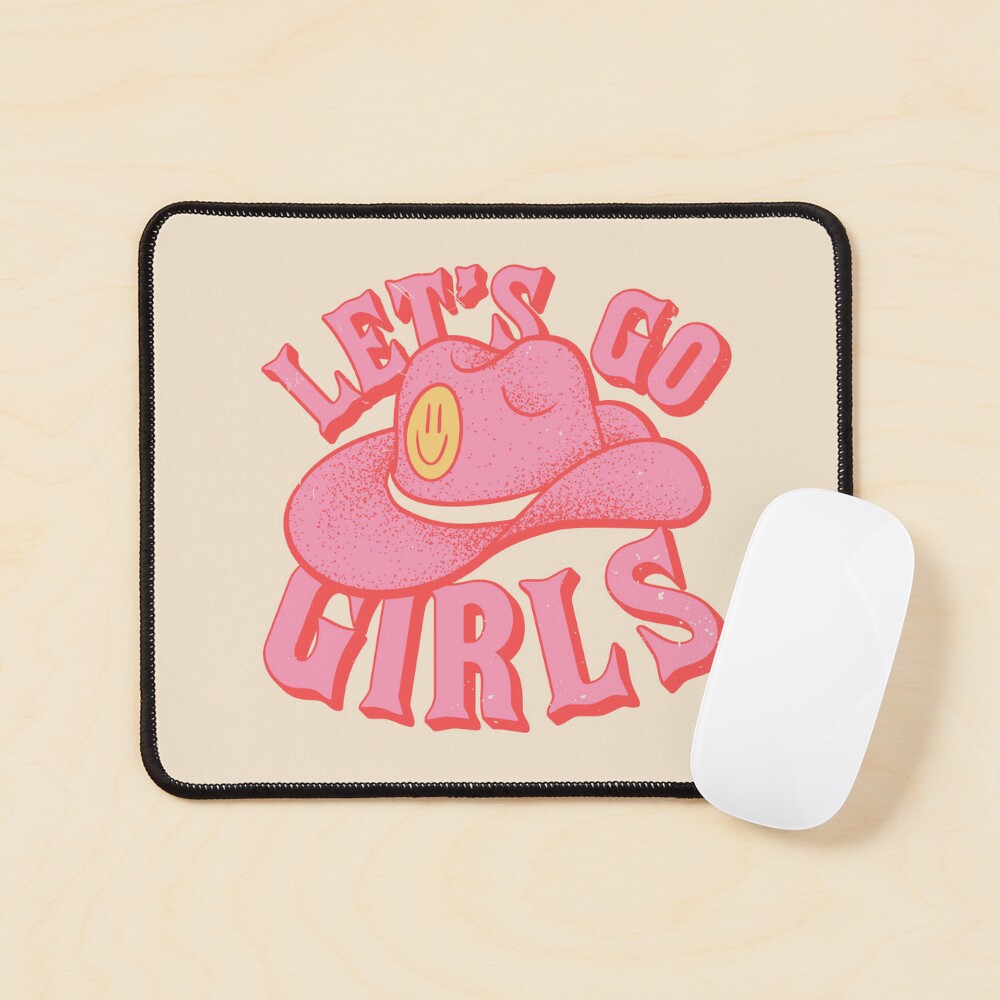 Let#39;S Go Girls Pink Cowboy Cowgirl Rodeo Hat Preppy Aesthetic  Bachelorette Party Howdy Yamp;Amp;#39;All White Background Sticker Vinyl  Waterproof