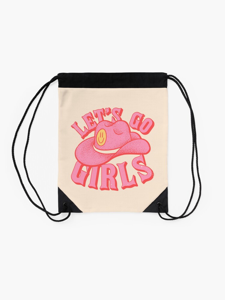 Let's Go Girls | Pink Cowboy Cowgirl Rodeo Hat Preppy Aesthetic  Bachelorette Party | HOWDY Y'ALL | White Background | Bath Mat