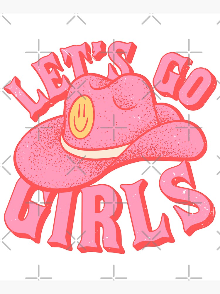 Let's Go Girls | Pink Cowboy Cowgirl Rodeo Hat Preppy Aesthetic  Bachelorette Party | HOWDY Y'ALL | White Background | Zipper Pouch