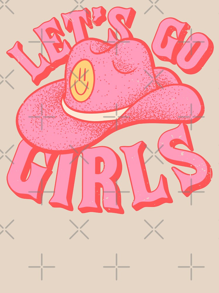 Let's Go Girls | Pink Cowboy Cowgirl Rodeo Hat Preppy Aesthetic  Bachelorette Party | HOWDY Y'ALL | White Background | Zipper Pouch