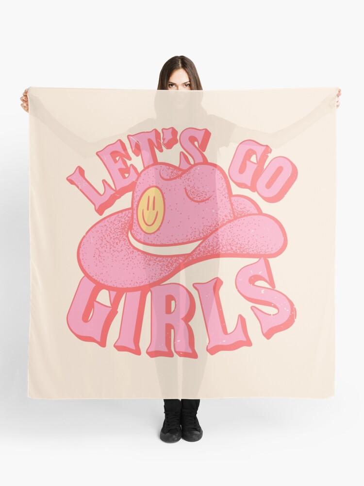 Let's Go Girls | Pink Cowboy Cowgirl Rodeo Hat Preppy Aesthetic  Bachelorette Party | HOWDY Y'ALL | White Background | Tapestry