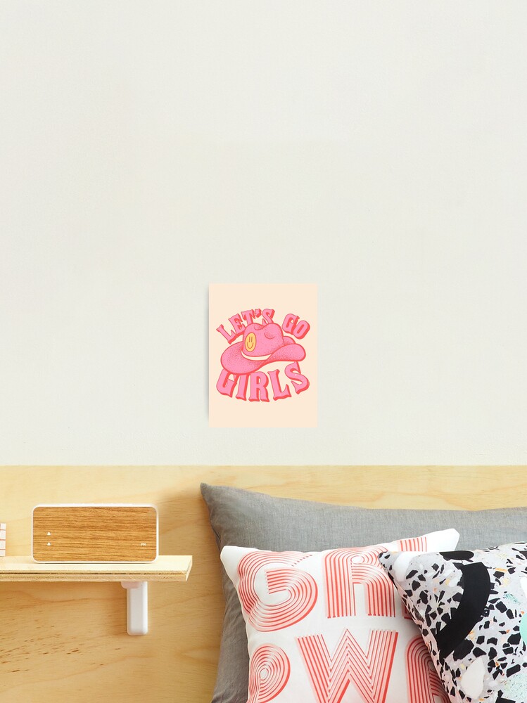 Let's Go Girls | Pink Cowboy Cowgirl Rodeo Hat Preppy Aesthetic  Bachelorette Party | HOWDY Y'ALL | White Background | Mouse Pad