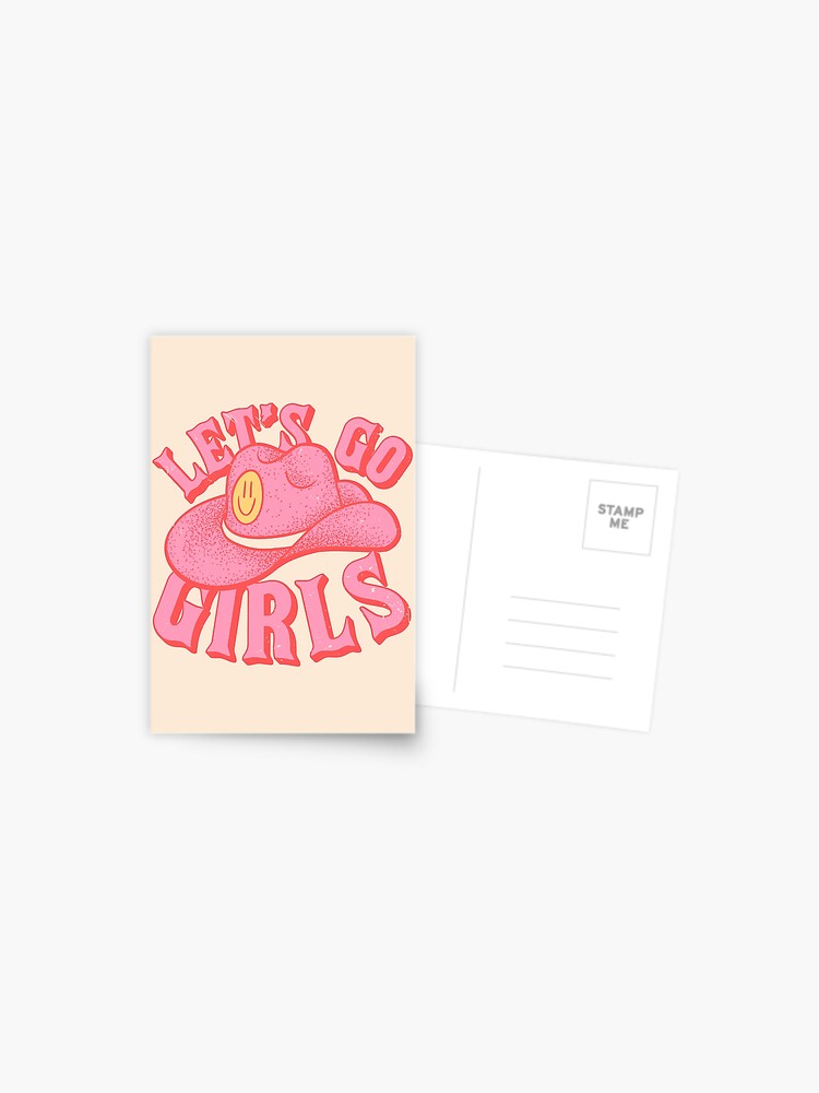 Let's Go Girls | Pink Cowboy Cowgirl Rodeo Hat Preppy Aesthetic  Bachelorette Party | HOWDY Y'ALL | White Background | Bath Mat