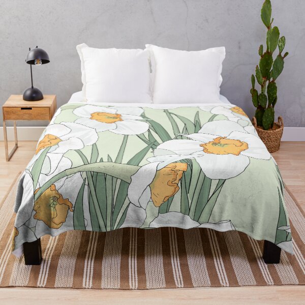 Item preview, Gentle pattern of white daffodils designed and sold by hmorena.