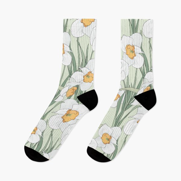Item preview, Gentle pattern of white daffodils designed and sold by hmorena.