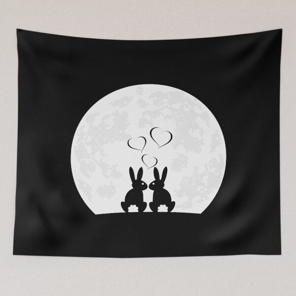 Item preview, heart rabbit bunny ladies moon love bunnies designed and sold by DerNerd.