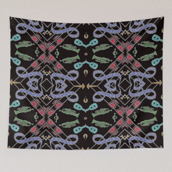 Item preview,  FUNNY ABSTRACT MUSIC INSTRUMENTS PATTERN - JAZZ CLASSIC INSTRUMENTS ORCHESTRA 7. designed and sold by Ralek.