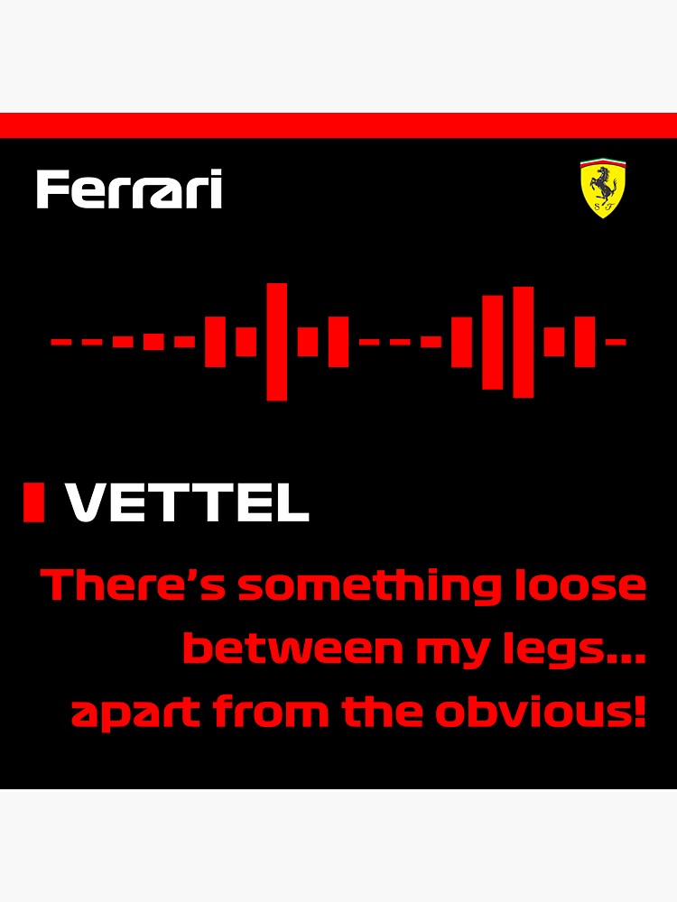 Sebastian Vettel There's something loose between my legs apart