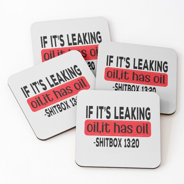 Item preview, If it's leaking oil it has oil shitbox 13 20,funny bumper, bumper sticker, truck decal, funny car decal designed and sold by retro10.