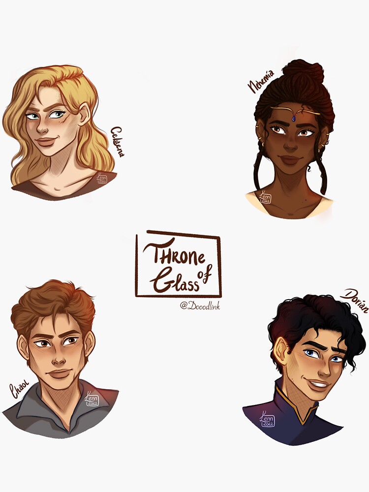 Throne Of Glass Characters Design Sticker For Sale By Doodlinglenn Redbubble 2369