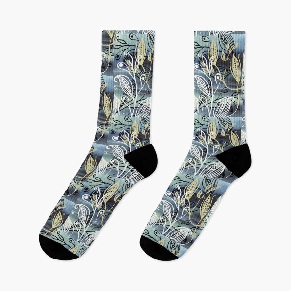 Item preview, Leaves Floral Pattern In Teal Blue Elegance IX designed and sold by Irina Sztukowski.