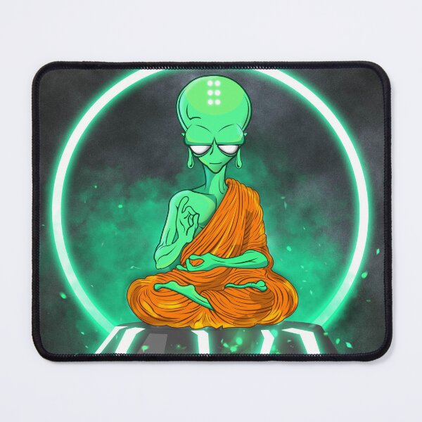 Item preview, Peace Alien Budhha Space Green designed and sold by Demonkey.