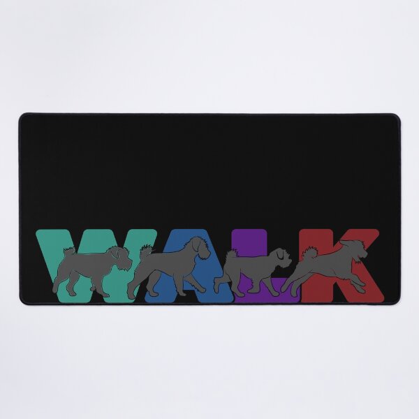 Item preview, Four cartoon dogs and the word "walk", vector illustration designed and sold by ReflectedCrafts.